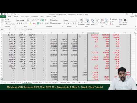 Matching of ITC between GSTR 3B vs GSTR 2A - Reconcile in A Click !!! - Step by Step Tutorial