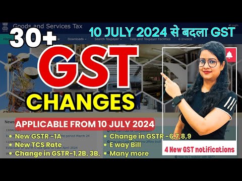 July 2024 में बदला GST | GST Amendments | New GSTR-1A, New TCS Rate,  GSTR-9 Exempt, 3B, 2B,