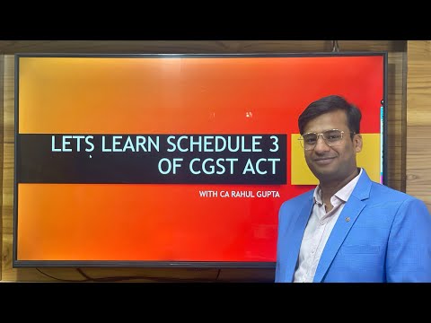 Schedule 3 of CGST Act i.e. Negative List Under GST on which No GST is chargeable ( Schedule III )