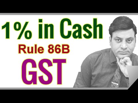 GST: 1% GST in Cash: ITC upto 99%: Rule 86B I CA I CMA I CS I Tax Professionals