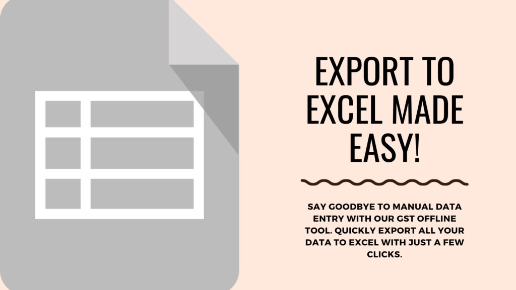 gst offline tool export to excel.