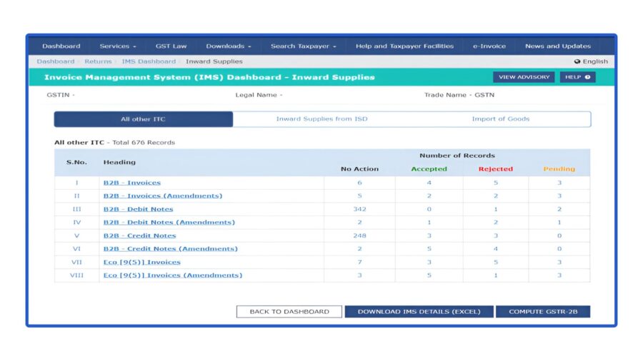 invoice management system (ims) dashboard