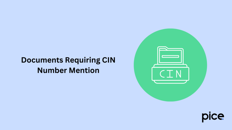 documents requiring cin number mention