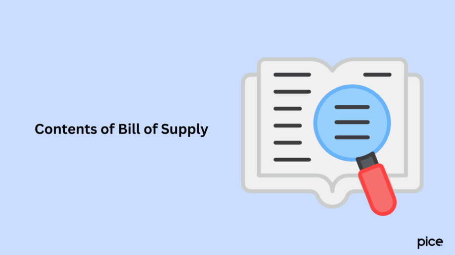 Contents of Bill of Supply