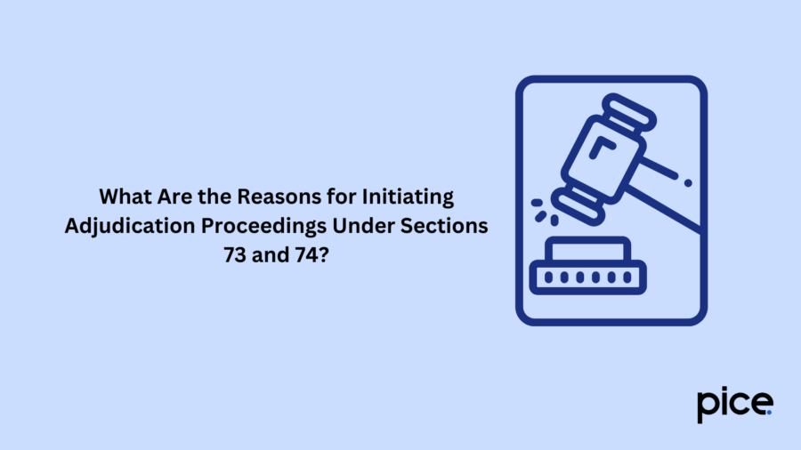 What Are the Reasons for Initiating Adjudication Proceedings Under Sections 73 and 74?