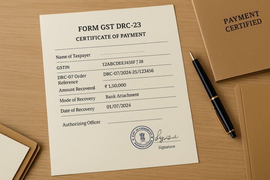 Format of DRC 23 in GST 