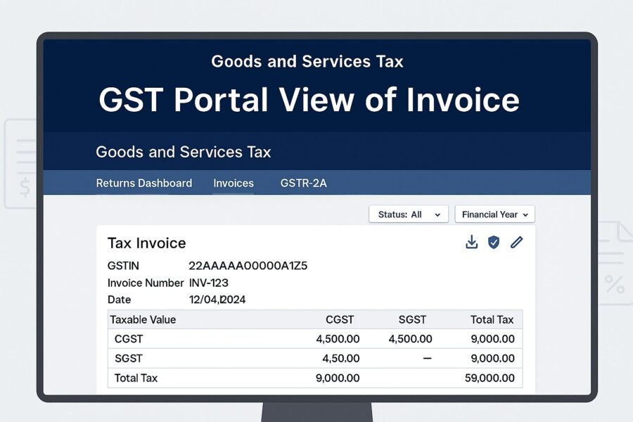 GST Portal View of Invoice 