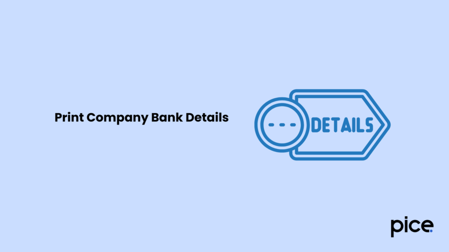 Print Company Bank Details