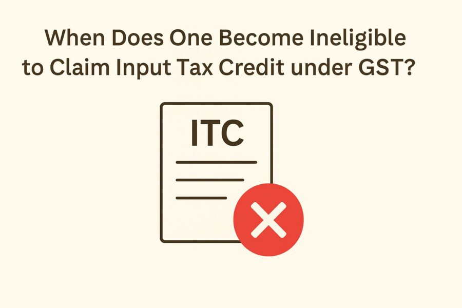 When Does One Become Ineligible to Claim Input Tax Credit under GST?
