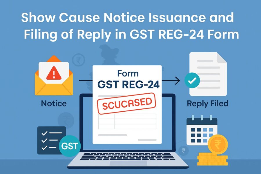 Show Cause Notice Issuance and Filing of Reply in GST REG-24 Form