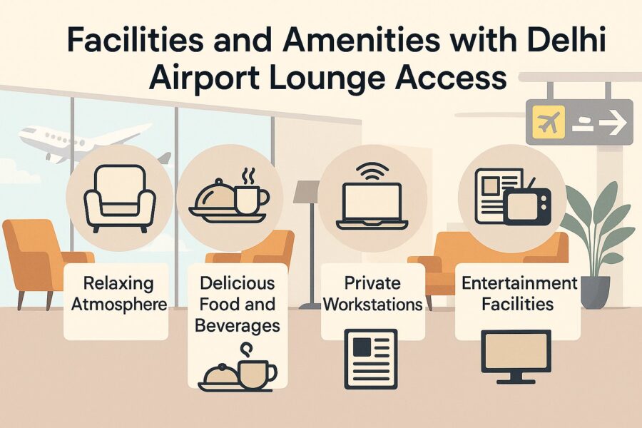 Facilities and amenities available at Delhi Airport lounges
