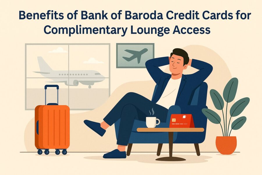 Person enjoys benefits of Bank of Baroda credit card lounge access