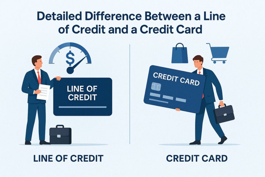 Detailed difference between using a line of credit and a credit card