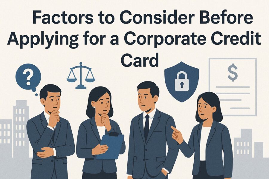 What are the factors to consider before applying for a corporate credit card