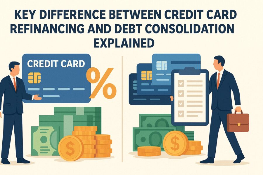 key difference between credit card refinancing and debt consolidation explained 1 difference between credit card refinancing and debt consolidation