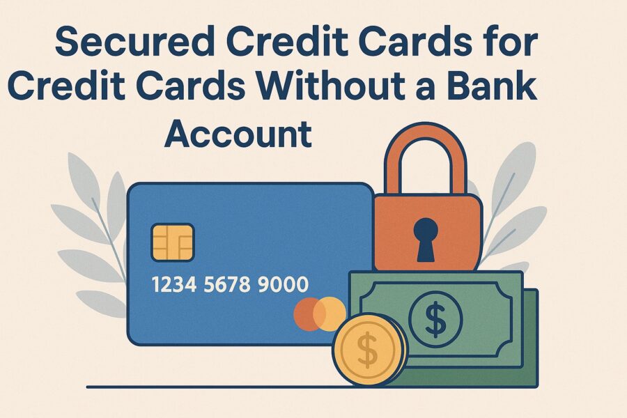 Secured credit cards work best for credit cards without bank accounts
