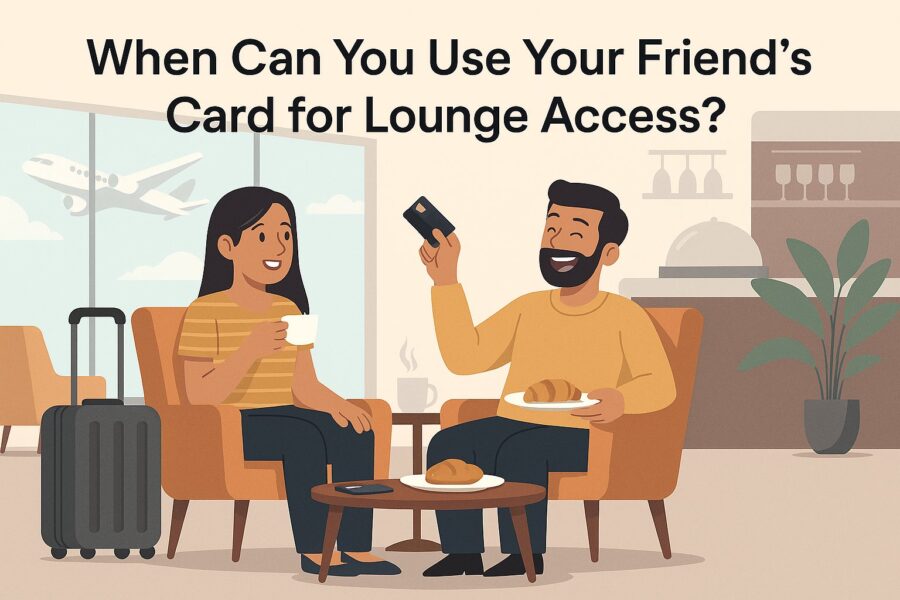 when can I use my friend's card for lounge access at airports