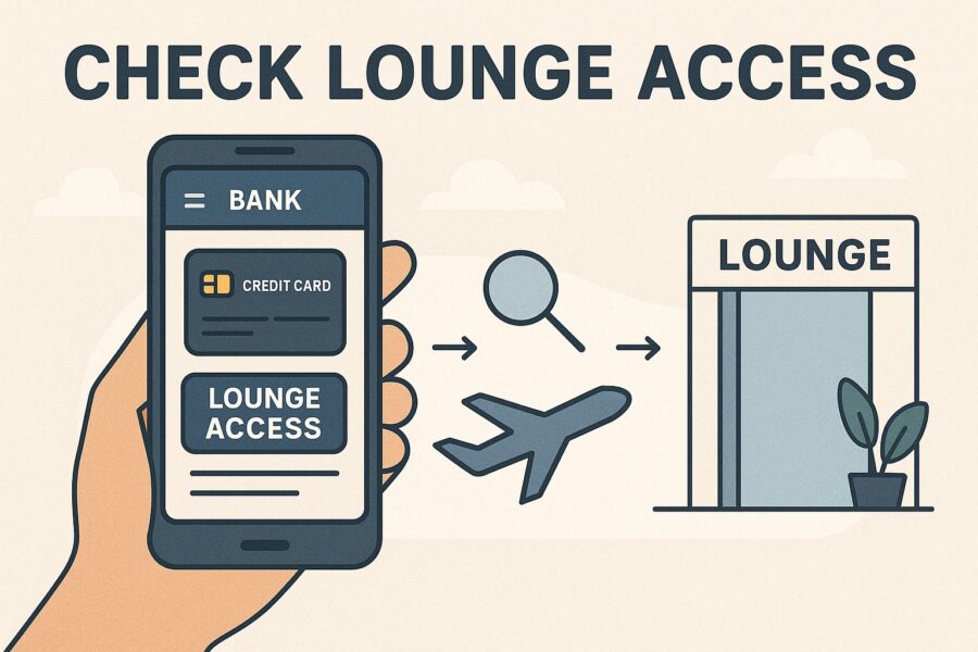 Chacking airport lunge access through an AmEx credit card on mobile app