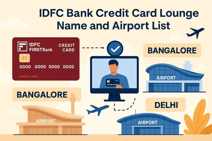 IDFC Bank credit card lounge access in prominent Indian airports