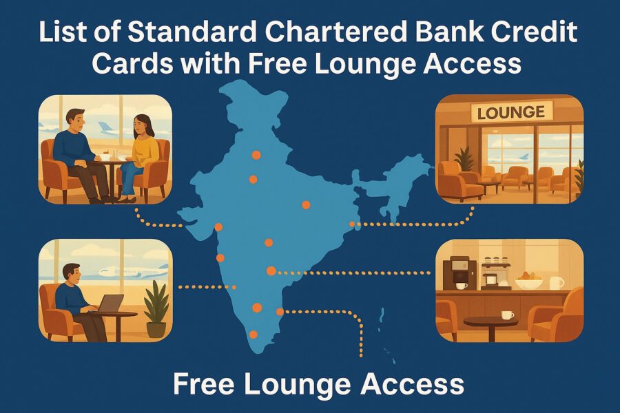 Standard Chartered bank credit card lounge access across Indian airports