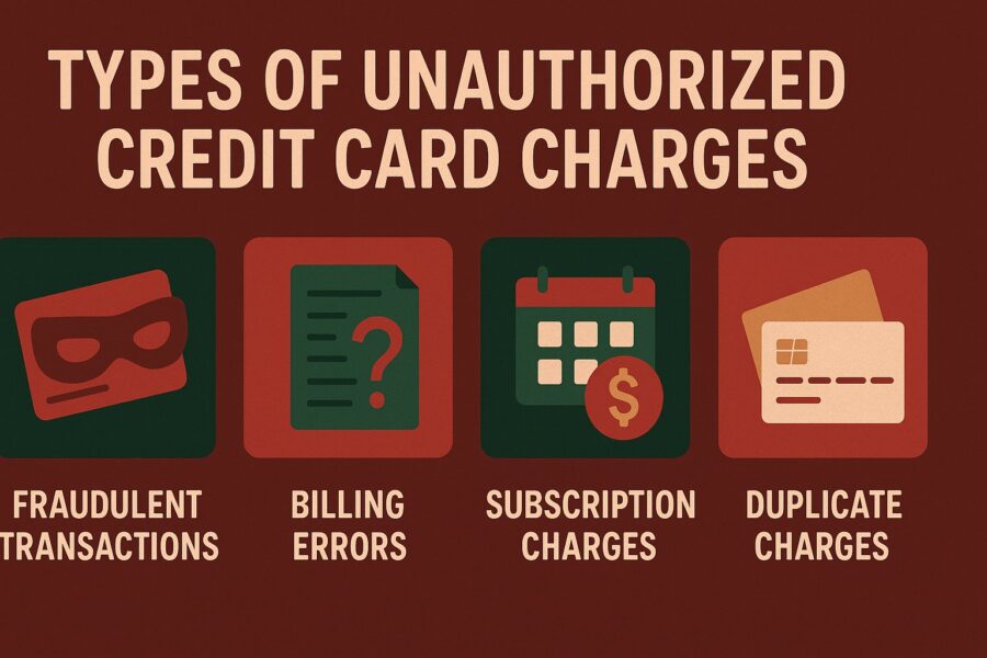 Types of fraudulent credit card charges