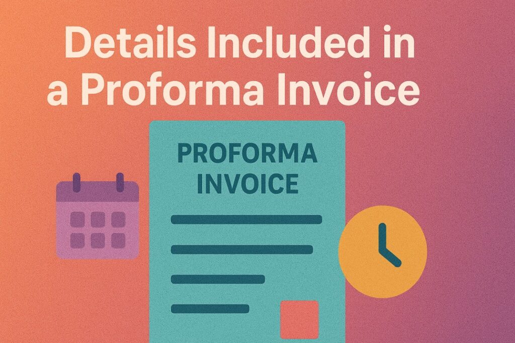 Details included in Proforma invoice