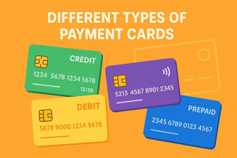 Different types of payment cards