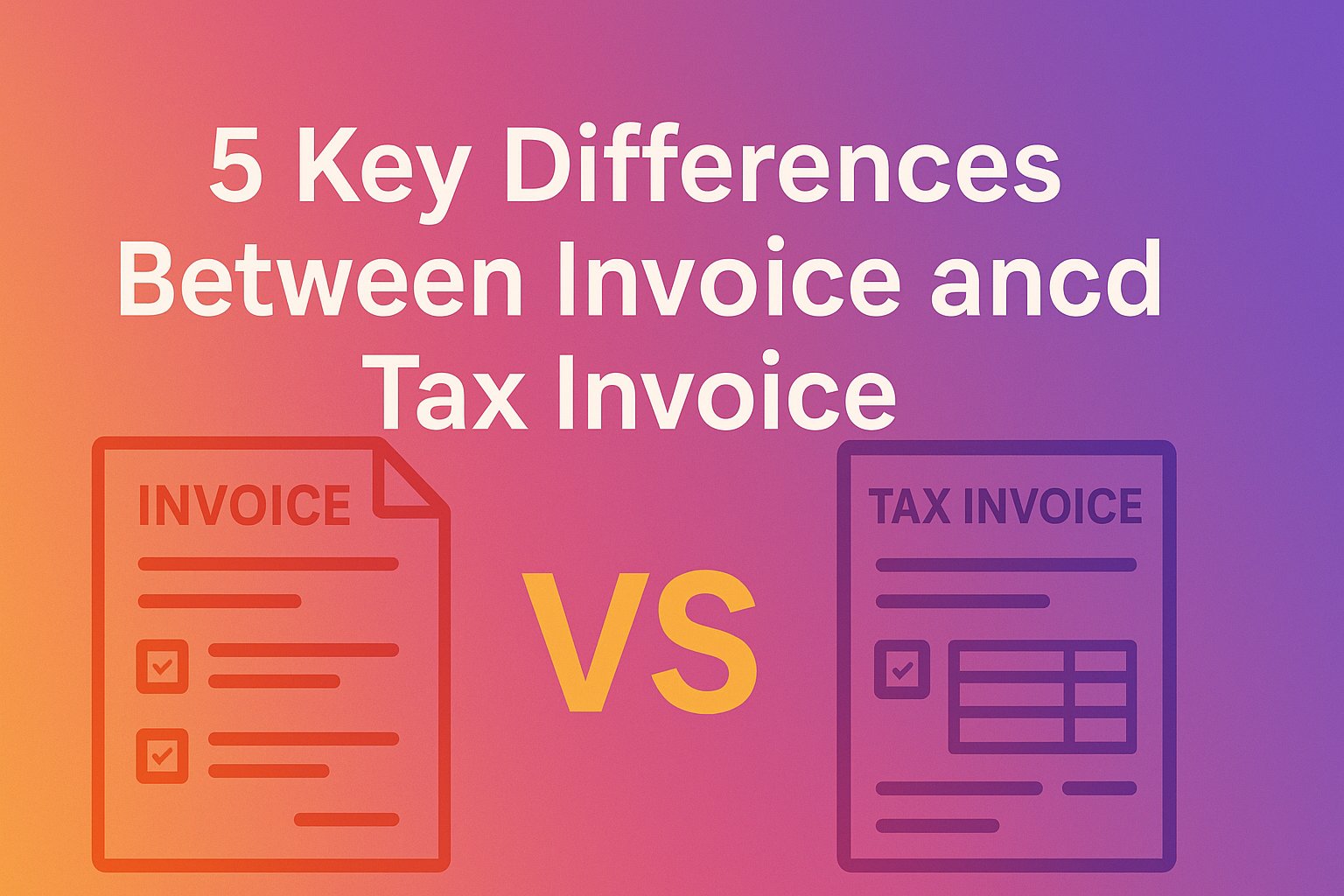 differences between invoice and tax invoice