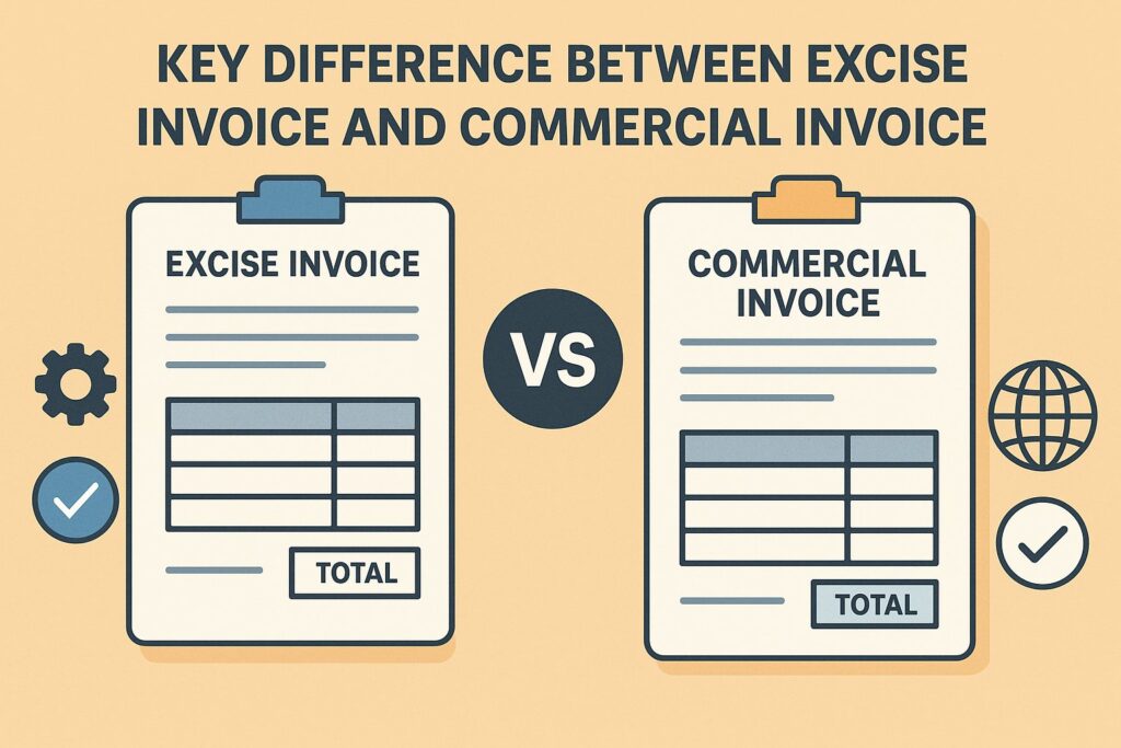 Difference Between Excise Invoice and Commercial Invoice