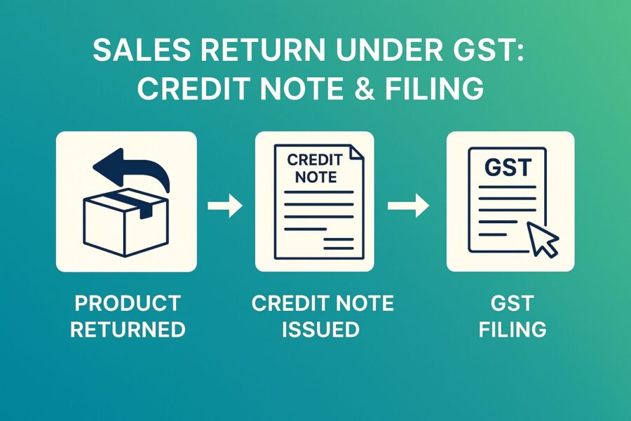 sales return under gst credit note & filing