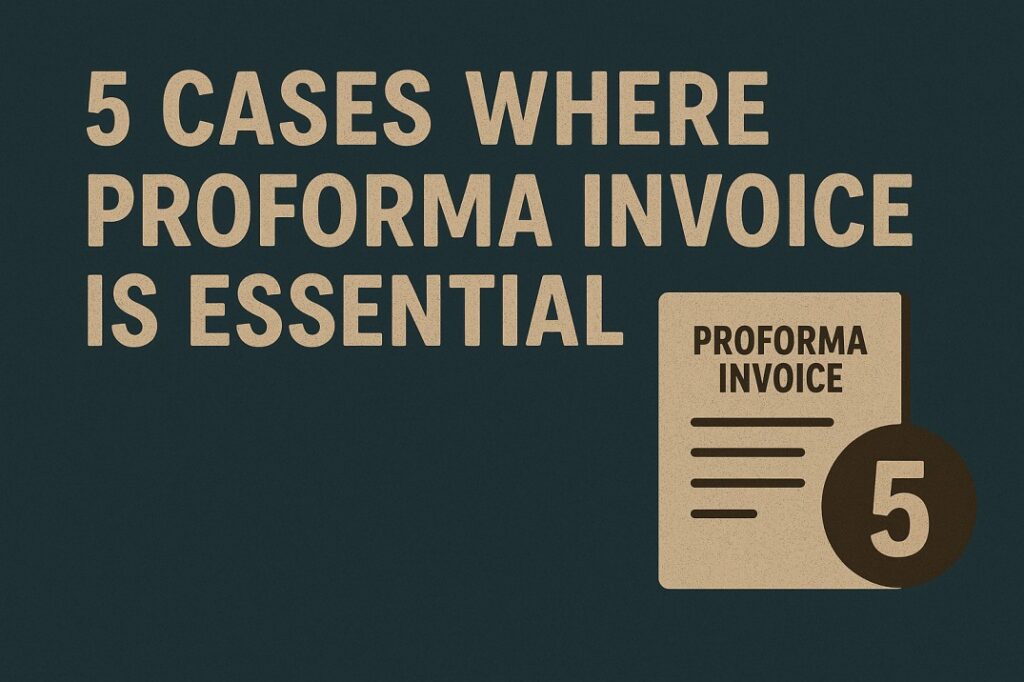 Cases Where Proforma Invoice/Preliminary Invoice is Essential