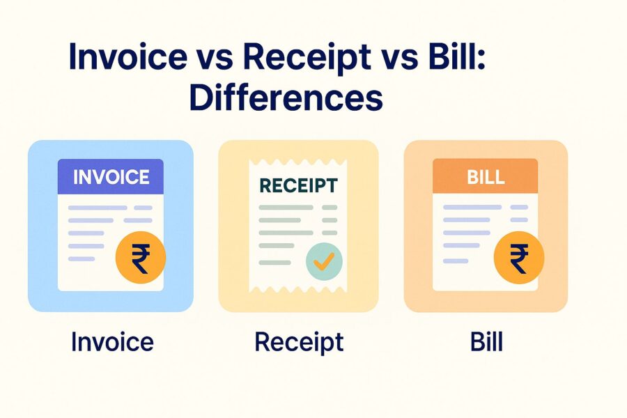 Invoice vs receipt vs bill