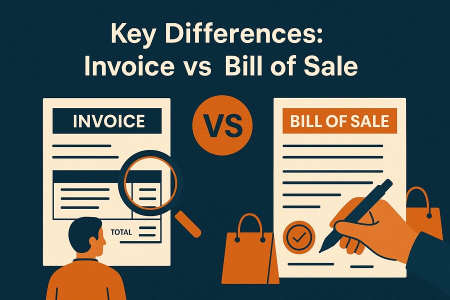 Difference between Invoice and Bill of Sale